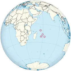 Маврикий на карте мира