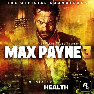 Обложка альбома Health, Emicida «Max Payne 3 Official SoundtrackGet millions of songs. All ad-free. (англ.). Apple Music. Дата обращения: 17 апреля 2020. Архивировано 31 мая 2020 года.Max Payne 3: The Official Soundtrack - Now Available on iTunes (англ.). Rockstar Games. Дата обращения: 17 апреля 2020. Архивировано 22 сентября 2020 года.Max Payne 3 Official Soundtrack - VGMdb (англ.). vgmdb.net. Дата обращения: 11 марта 2018. Архивировано 11 марта 2018 года.» ()