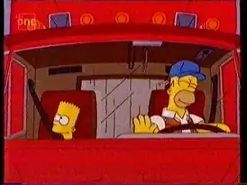 Гомер работает дальнобойщиком вместе с Бартом