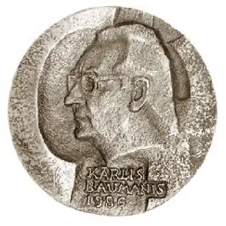 Карлис Бауманис. Автопортрет.Медаль 1986 года