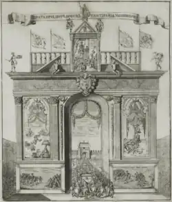 Триумфальные ворота при дворе его светлости князя Меншикова. 1710