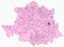 Расположение муниципалитета Месас-де-Ибор на карте провинции