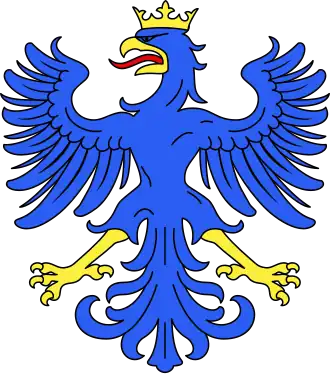 Типичный геральдический орёл с короткими «штанами»