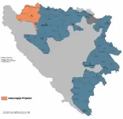 регион Приедор на карте