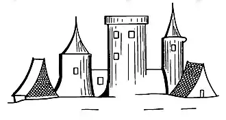 Замок на карте ВКЛ Т. Маковского. 1613 г.