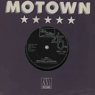 Обложка сингла Майкла Джексона «Ben» (1972)