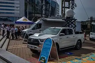 Комплексы «Z1» (передний план) и «С» (задний план) на выставке «MILEX-2021».