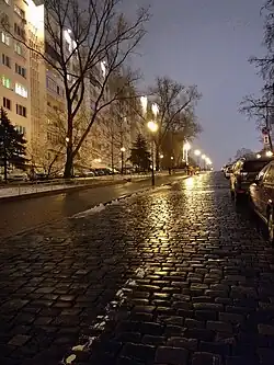 улица Карл Маркс зимним вечером