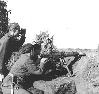 Пулемётный расчёт 6-го корпуса НОАЮ в боях за Копривницу