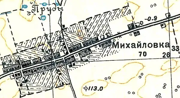 План деревни Михайловка. 1939 год