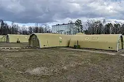 Современный полевой мобильный госпиталь ВС России.