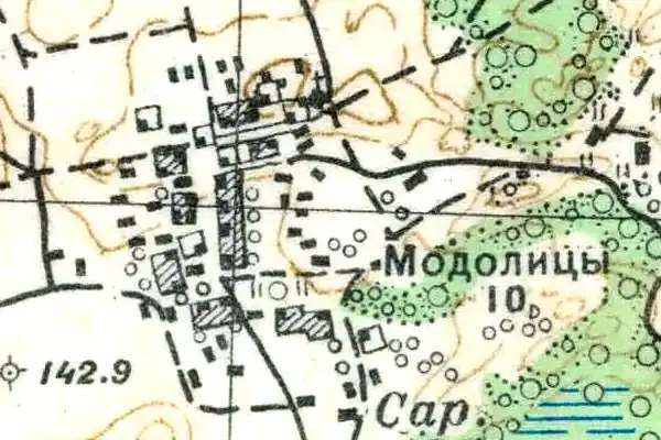 План деревни Модолицы. 1938 год