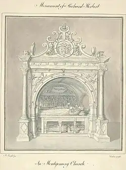 Памятник Ричарду Герберту в церкви Монтгомери, 1796 г.