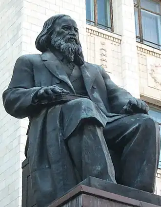 Памятник Дмитрию Менделееву у здания химического факультета МГУ, 2015