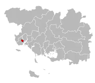 Кантон на карте департамента Морбиан