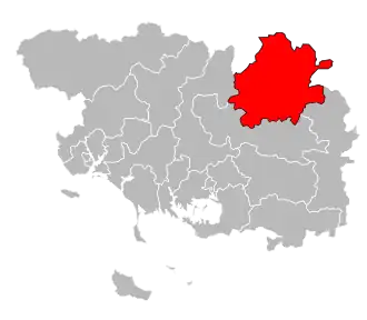 Кантон на карте департамента Морбиан