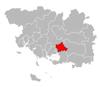 Кантон на карте департамента Морбиан