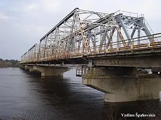 Свентский мост во время паводка 2010 г.