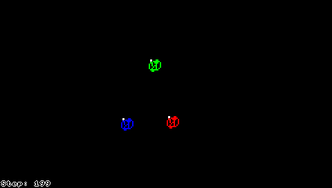 3 муравья Лэнгтона с различными цветами
