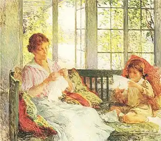 Моя жена и дочь, работа Уилларда Меткалфа, 1917 год