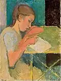 Пишущая девочка, 1916