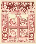 Почтовая марка Ньюфаундленда посвящённая Лондонско-Бристольской компании