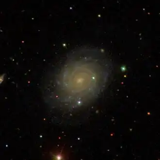 NGC 2575 (
  
    
      
        μ
        =
        29
        
          ,
        
        
          7
          
            ∘
          
        
      
    
    {\displaystyle \mu =29{,}7^{\circ }}
  
)
