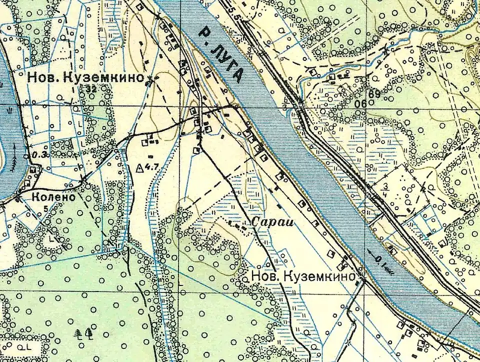 План деревни Новое Кузёмкино. 1938 год