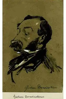 Шарж на Густава Ле Брисуа Денуартерра работы Надара