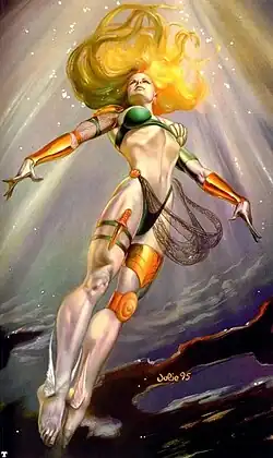 Нэморита на карточке из серии Marvel Masterpieces (1996)Художник — Джули Белл.