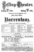Анонс премьеры Танца сумасшедших, Берлин 28 сентября 1912.