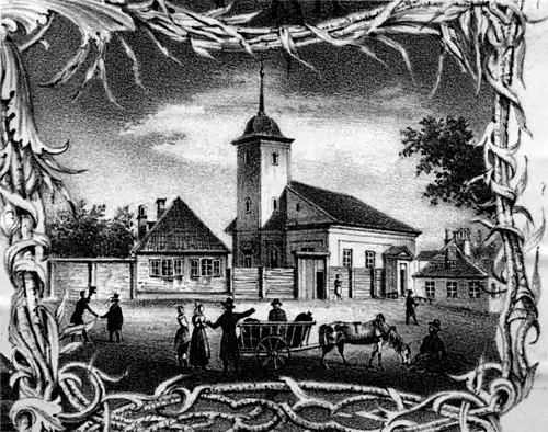 Кирха святого Михаила. Гравюра. 1858 год