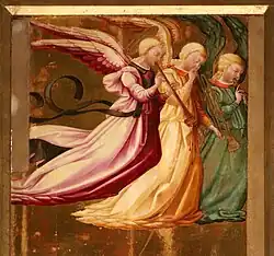 Музицирующие ангелы. 1468. Деталь росписи церкви Санта-Мария-Ассунта, Сиена