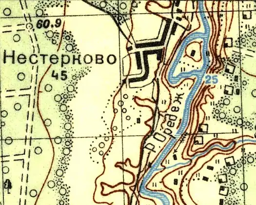 План деревни Нестерково. 1937 год