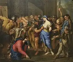 Христос и прелюбодейка. Между 1660 и 1709. Холст, масло. Епархиальный музей, Салерно