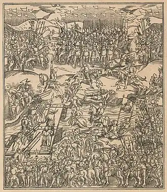 Гравюра неизвестного автора с изображением Невельской битвы. Краков, 1611