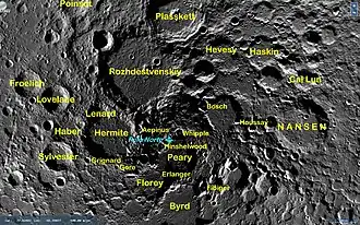 Кратеры в окрестностях Северного полюса Луны