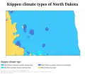 Климатическая карта Северной Дакоты