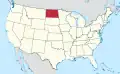 Северная Дакота на карте США