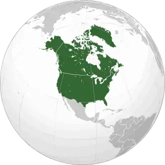 Североамериканский регион на карте материка