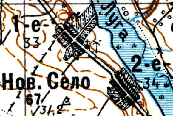Деревня Новое Село-2 на карте 1926 года