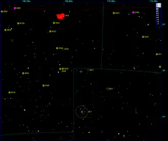 Расположение звезды OGLE-2005-BLG-390 на ночном небе.