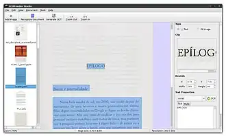 Скриншот программы OCRFeeder