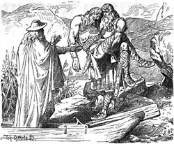 Один принимает Синфьётли из рук Сигмунда