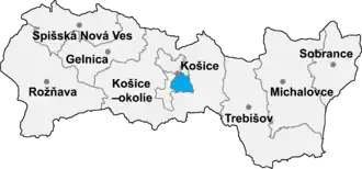 Район Кошице IV на карте