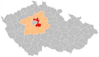 Район Прага-Восток на карте