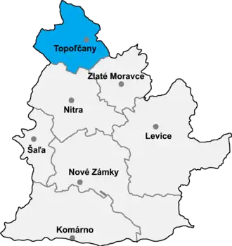 Район Топольчани на карте