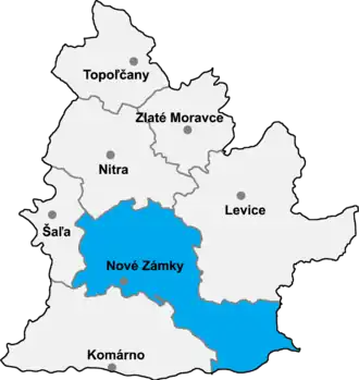 Район Нове-Замки на карте