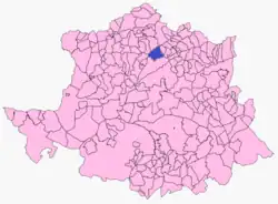 Расположение муниципалитета Олива-де-Пласенсия на карте провинции