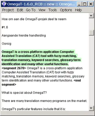 Скриншот программы OmegaT